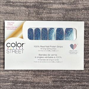 Color Street Blue Glitter Nail Polish Strips